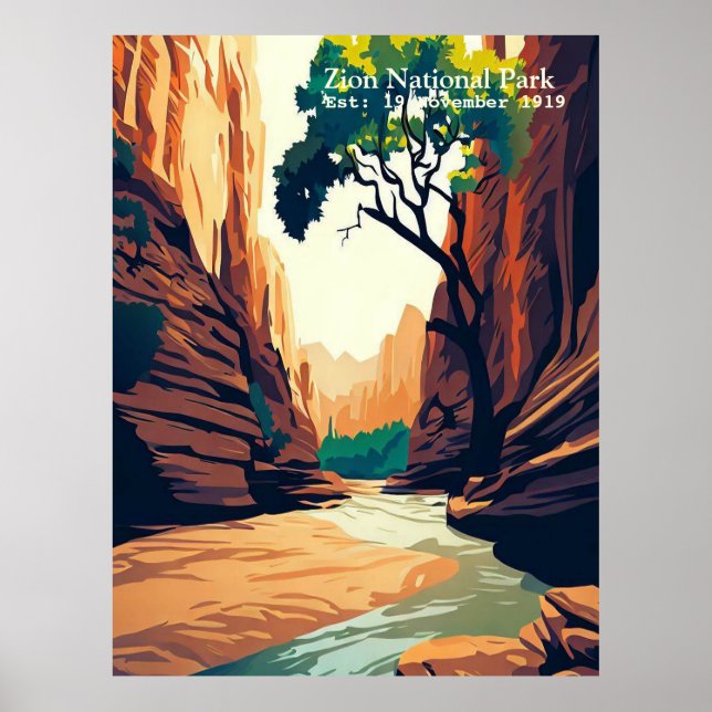 Poster Zion National Park Utah The Narrows (Devant)