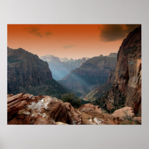 Poster Zion Park, Utah paysage naturel extraordinaire