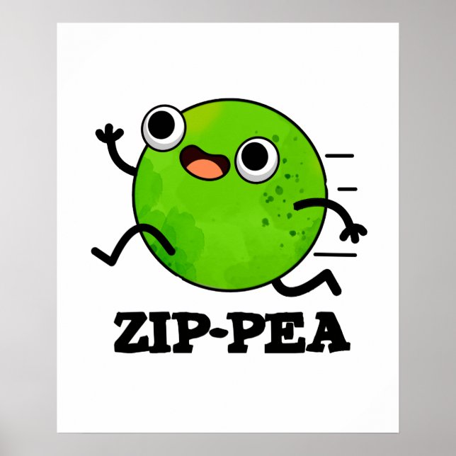 Poster Zip pea Funny Zippy Pea Pun (Devant)