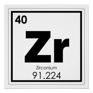 Poster Zirconium élément chimique symbole chimie formul