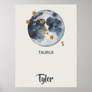 Poster Zodiac Celestial Taurus Nursery Wall Art