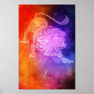 Poster Zodiac : Coloris de bonbons couleur leo
