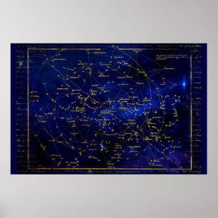 Poster Zodiac Constellations Galaxy