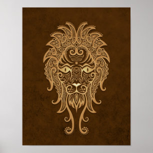 Poster Zodiac Leo Brown complexe