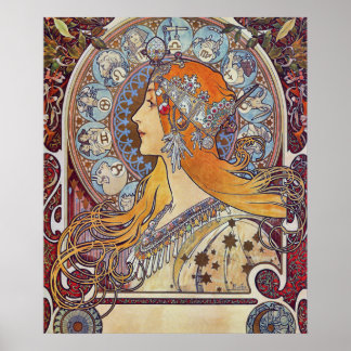 Poster Zodiac par Alphonse Mucha