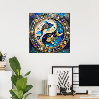 Poster Zodiac - Poissons de poisson Yin et Yang