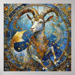 Poster Zodiaque - Capricorne la Chèvre de Mer