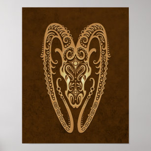 Poster Zodiaque complexe Brown Aries