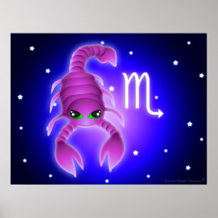 Poster Zodiaque mignon de Scorpion