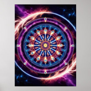Poster Zodiaque mystique Mandala - Mur vibrant