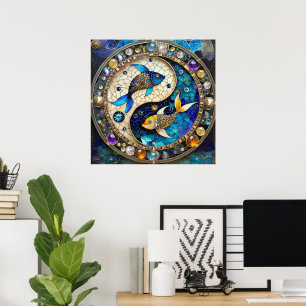 Poster Zodiaque - Poissons Yin et Yang