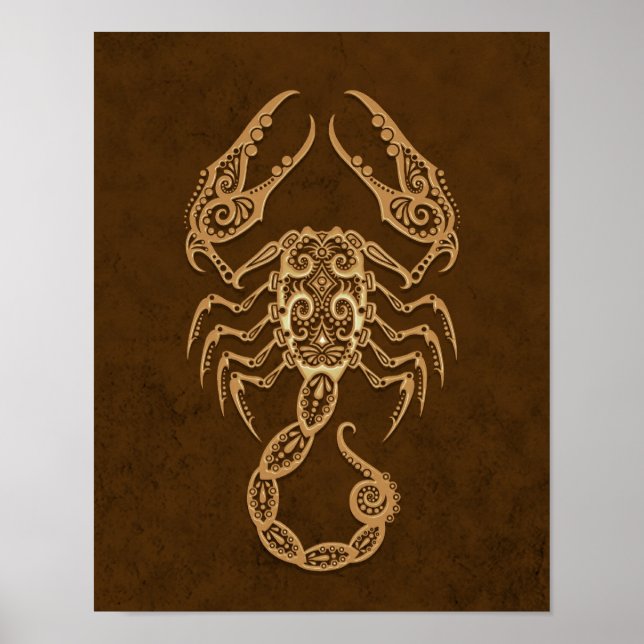 Poster Zodiaque Scorpio Brown complexe (Devant)