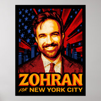 Poster Zohran Mamdani pour l'élection du maire de New Yor