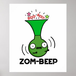 Poster Zom-beep Drôle Halloween Zombie Honker Pun