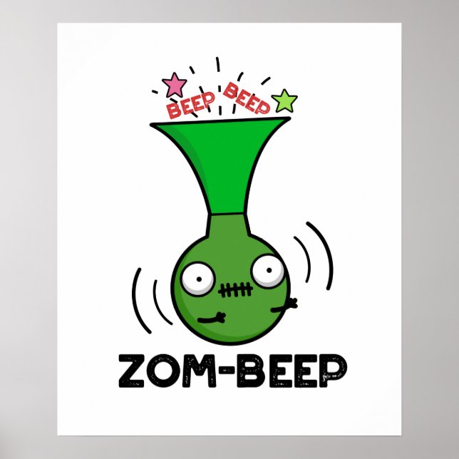 Poster Zom-beep Drôle Halloween Zombie Honker Pun (Devant)