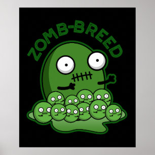 Poster Zom-breed Funny Zombie Breed Pun Dark BG