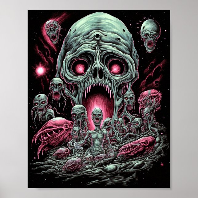 Poster Zombie Créations Sci-fi Horror Art (Devant)