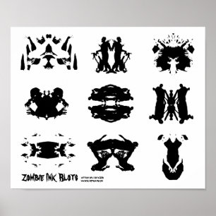 Poster Zombie Ink Blot Rorschach sombre psychologie Art