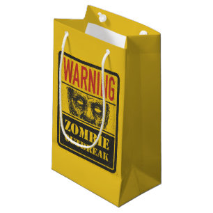 Poster Zombie Outbreak. Sign Board With Zombie Small Gift Bag