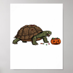 Poster Zombie Turtle Candy Crawl - Halloween lent et effr