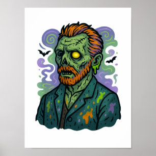 Poster Zombie Van Gogh - Dessin humoristique