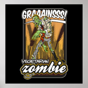Poster Zombie végétarien