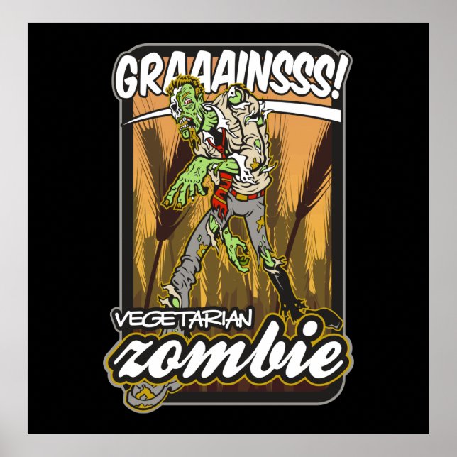 Poster Zombie végétarien (Devant)