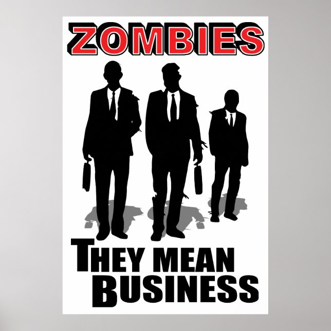 Poster Zombies, business (Devant)