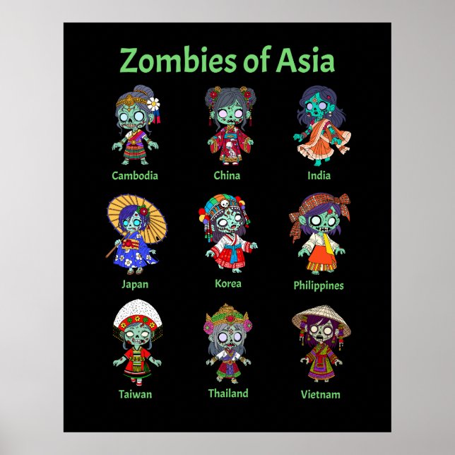 Poster Zombies d'Asie (Devant)