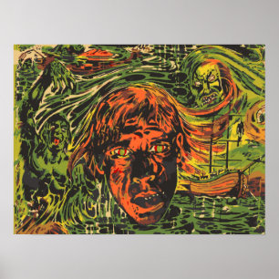 Poster Zombies d'Halloween vintage, Art de rue Grafitti