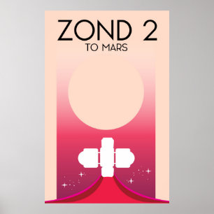 Poster Zond 2 Space Art.