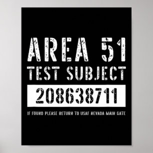 Poster Zone 51 Objet de l'essai 8711 Enlèvement d'Aliens