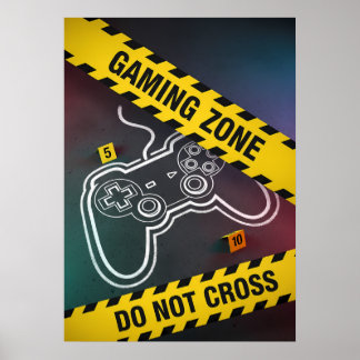 Poster Zone de jeu à ne pas traverser