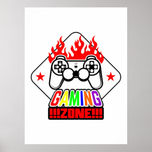 Poster Zone de jeu cadeau Gamer