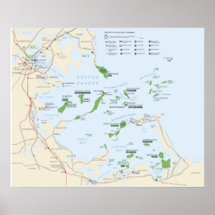 Poster Zone de loisirs nationale des îles de Boston Harbo