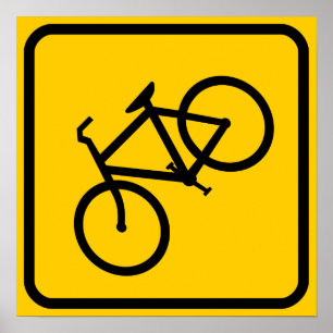 Poster Zone de passage de vélo