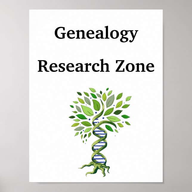 Poster Zone de recherche généalogiste Arbre génétique (Devant)
