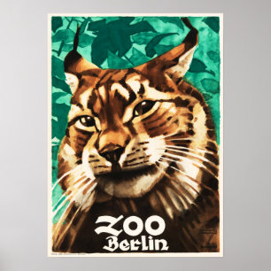 Poster ZOO BERLIN Germany Zoological Garden 1930 Travel