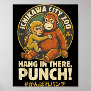 Poster zoo de la ville d'Ichikawa,tiens bon le coup de po