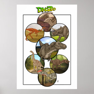 Poster Zoo Dino : Collage Dinosaur #2
