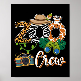 Poster Zoo Giraffe Crew Safari Animal Zoo Keeper Enfants