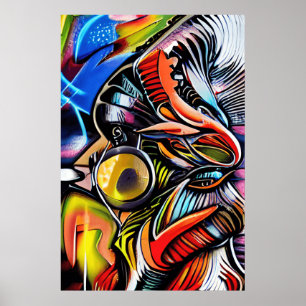 Poster Zoom arrière Graffiti Art - Cadeau parfait pour l'