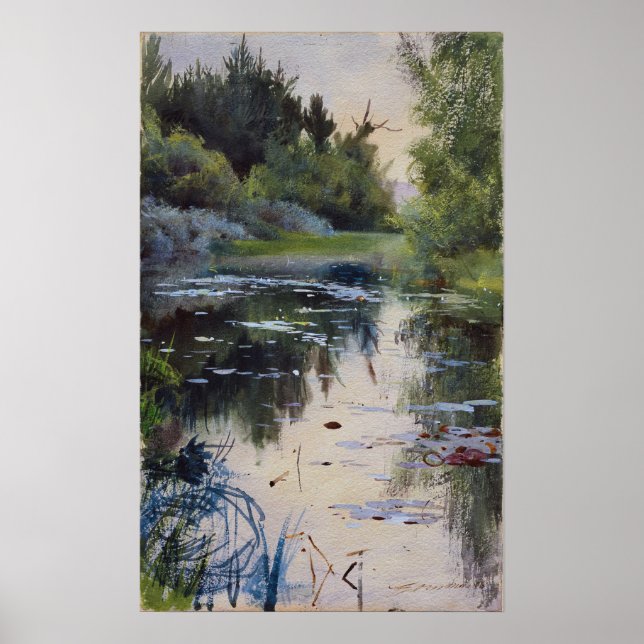 Poster Zorn - Étude du paysage de Mora 1886 (Devant)