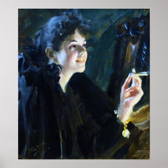 Poster Zorn - La fille, Cigarette 1892 (Devant)