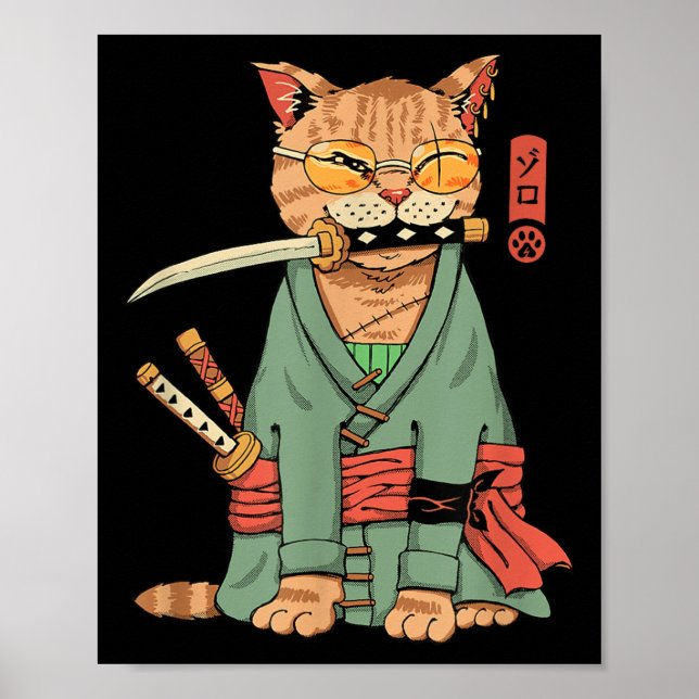 Poster Zoro Chat Warrior (Devant)