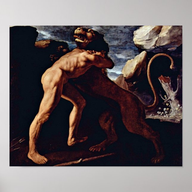 Poster Zurbaran de Francisco - Hercules tue le lion (Devant)