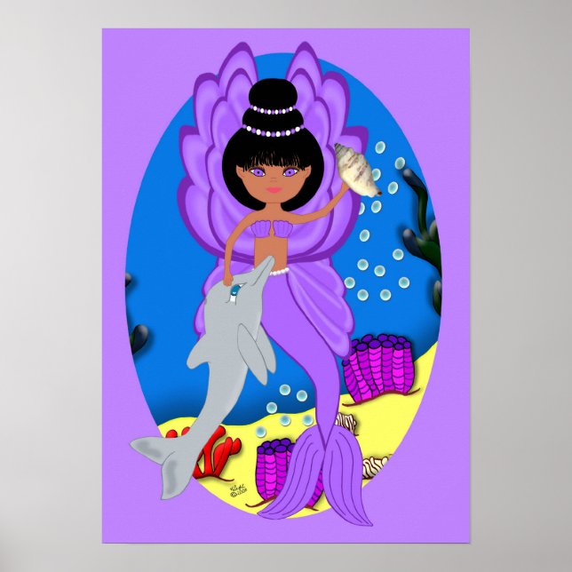 Poster Zuri sur la merfaerie violette et le dauphi (Devant)