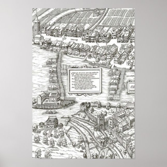 Poster Zürich - 1576 Josua Murer, 1576 (Devant)