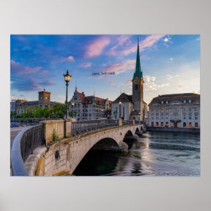 Poster Zurich, Suisse photo pittoresque,