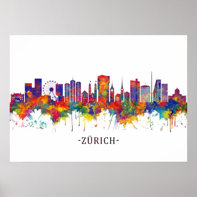 Poster Zurich Switzerland Skyline (Devant)